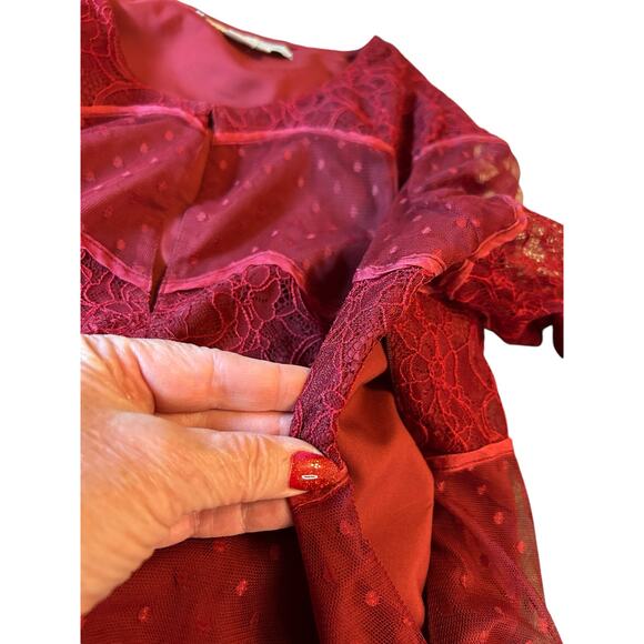 Sachin + Babi Red Lace Dress - Size 6 - Picture 10 of 12